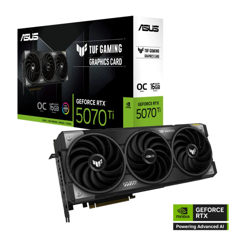 Asus TUF Gaming GeForce RTX 5070 Ti 16GB GDDR7 OC Graphics Card - كرت الشاشة